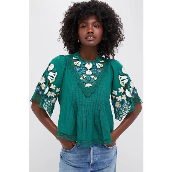 Sea New York Tops - SEA NEW YORK Exclusive Green Vesna Short Sleeve Top SXXS NWT